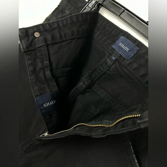 Khaite Preen Denim High Rise Wide Leg Denim Jeans in Black - Size 32 retail $680 - Picture 7 of 16